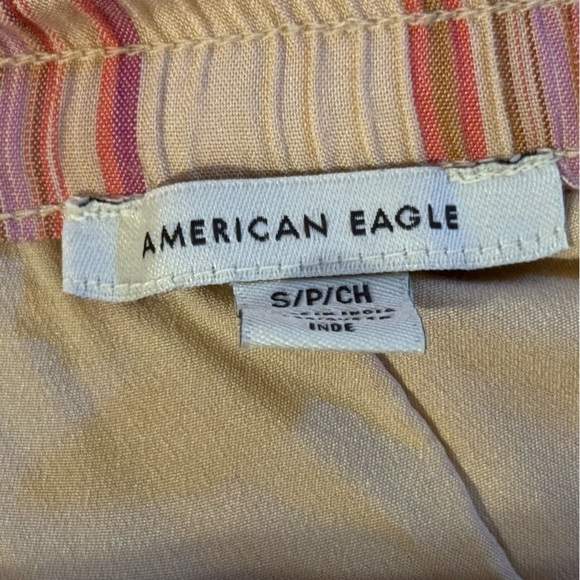 American Eagle Outfitters Pink and Cream Striped Pants Womens Size S - Picture 3 of 6